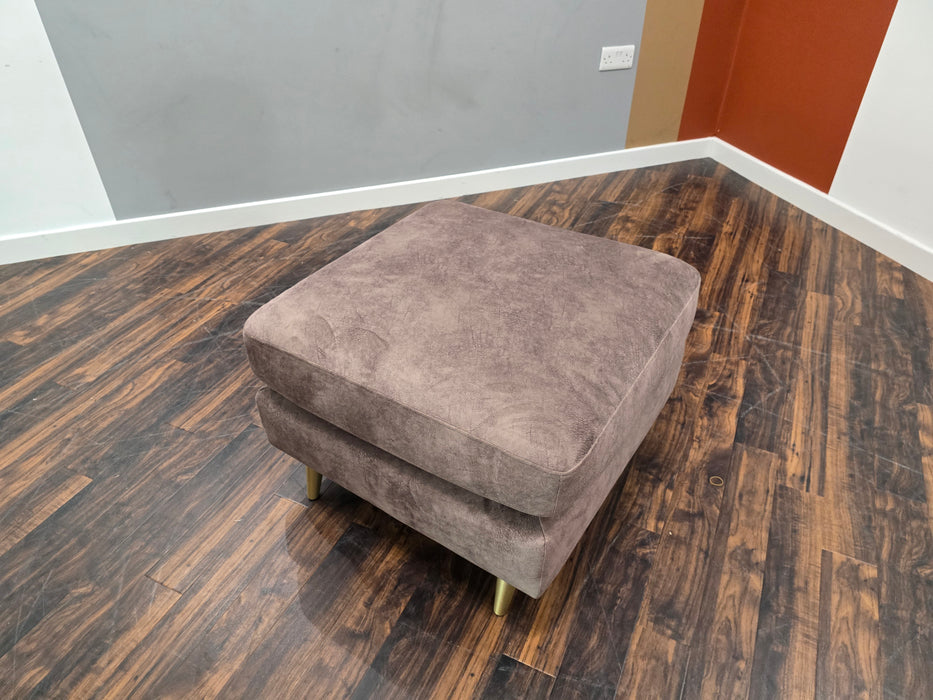 The Hackney Footstool - Fabric - Mocha (J27)