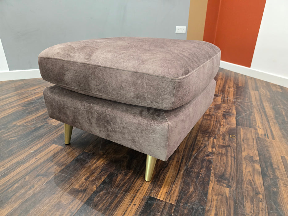 The Hackney Footstool - Fabric - Mocha (J27)