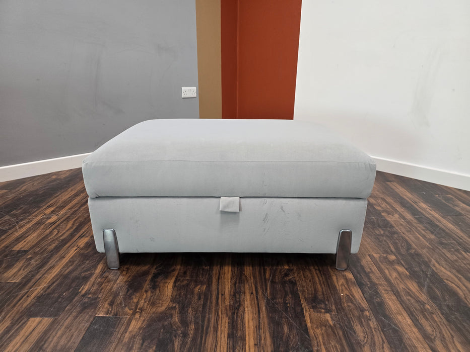 The Oscar Storage Footstool - Silver (J27)