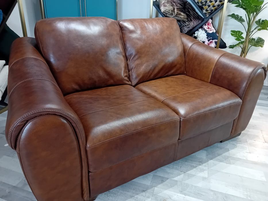 Galleria 2 Seater - Leather Sofa - Dakota Whiskey