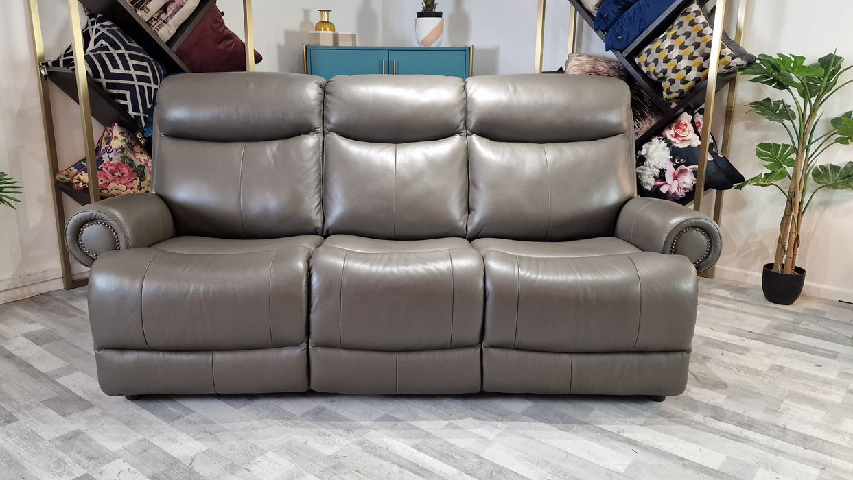 Benton 3 Seater - Leather Sofa - Storm