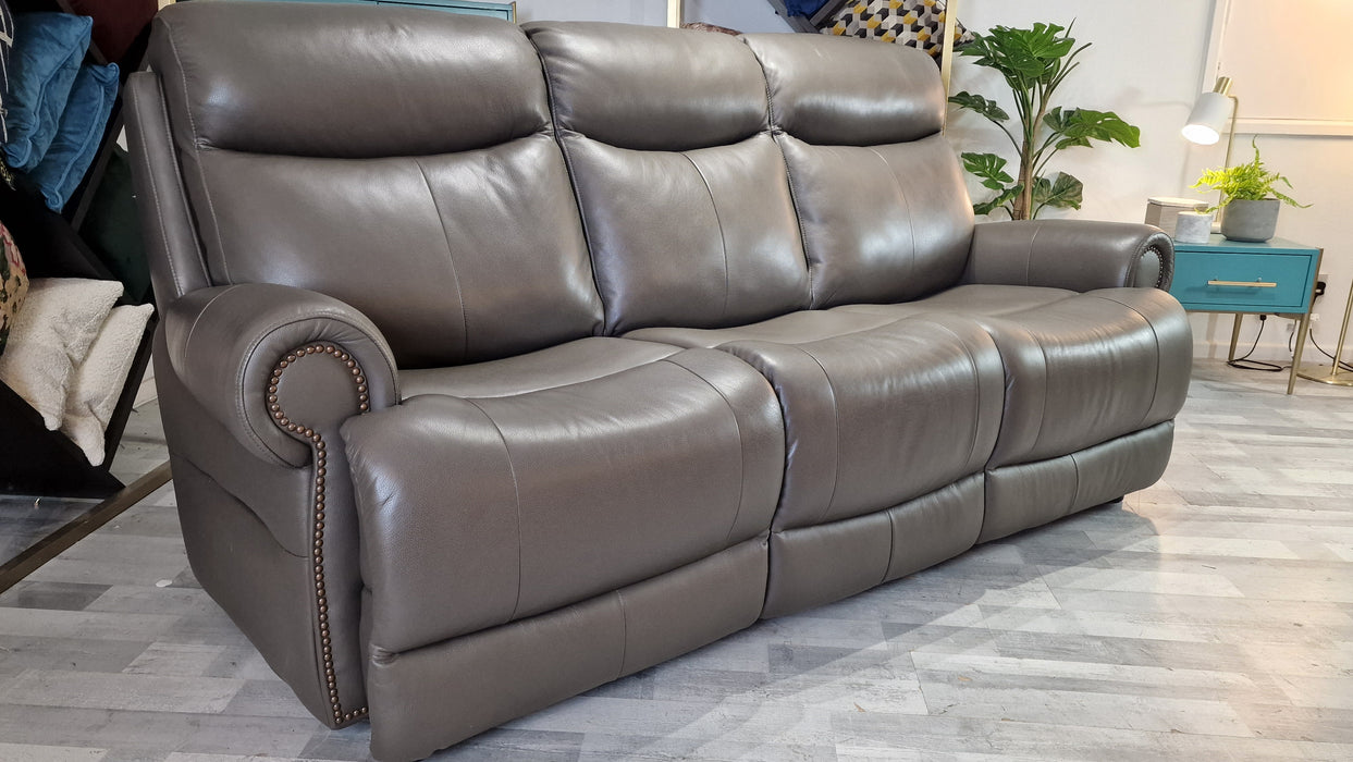 Benton 3 Seater - Leather Sofa - Storm