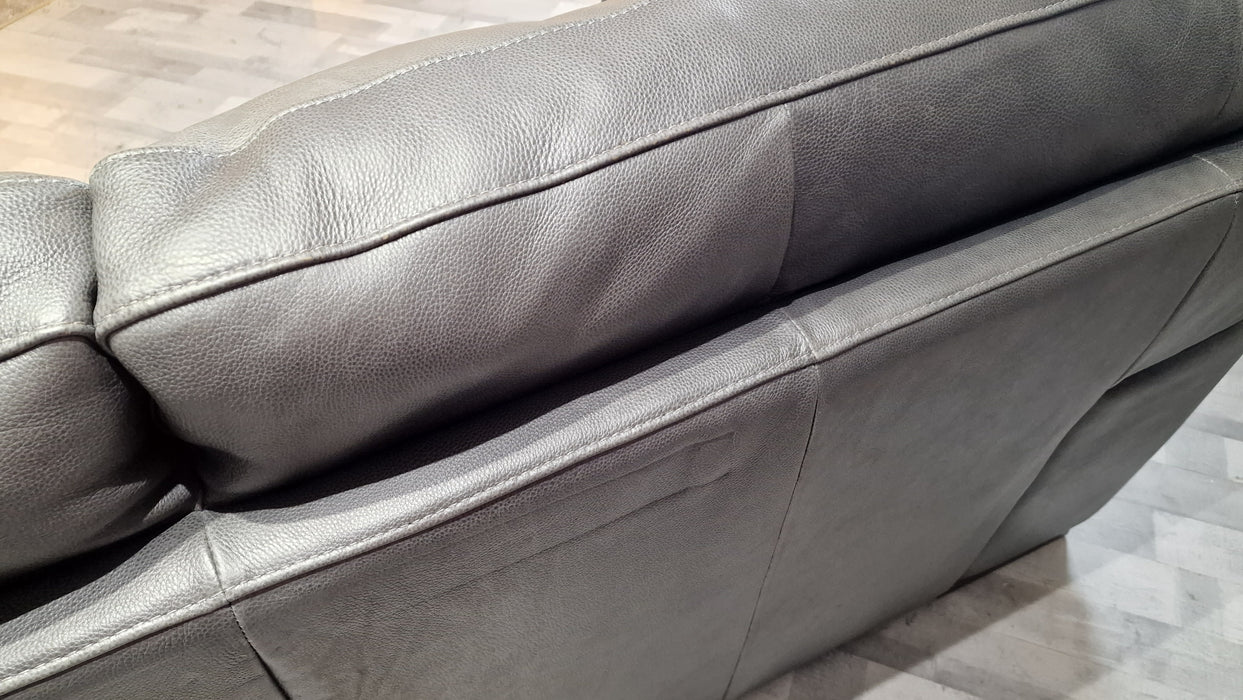 Santino 2 Seater - Leather Sofa - Apollo Grey