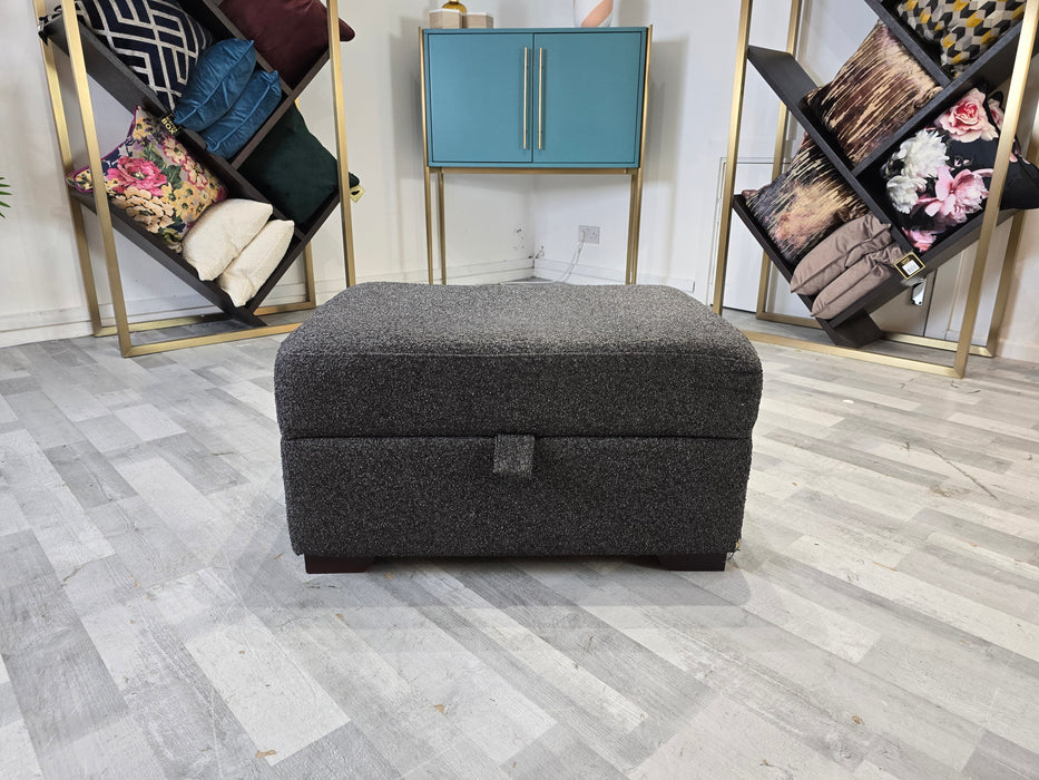 Downtown Storage Footstool - Fabric -  Boucle Anthracite All Over