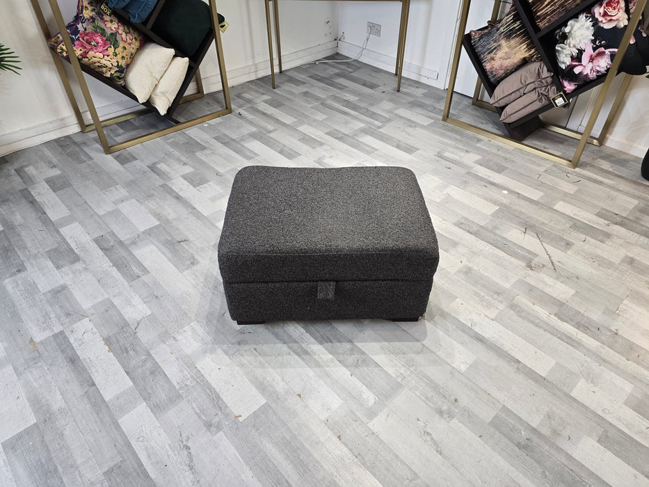 Downtown Storage Footstool - Fabric -  Boucle Anthracite All Over