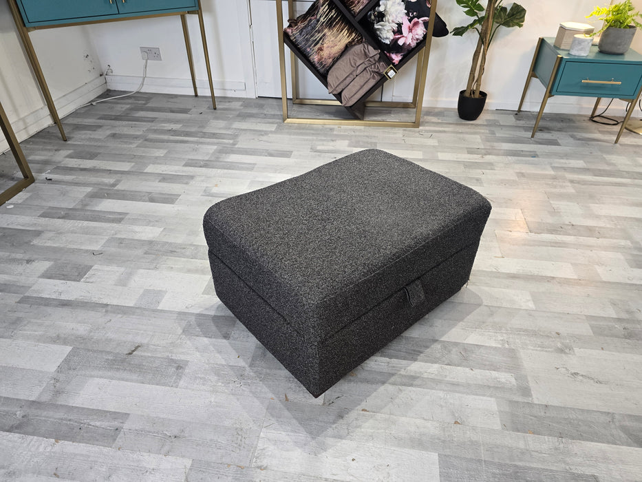 Downtown Storage Footstool - Fabric -  Boucle Anthracite All Over