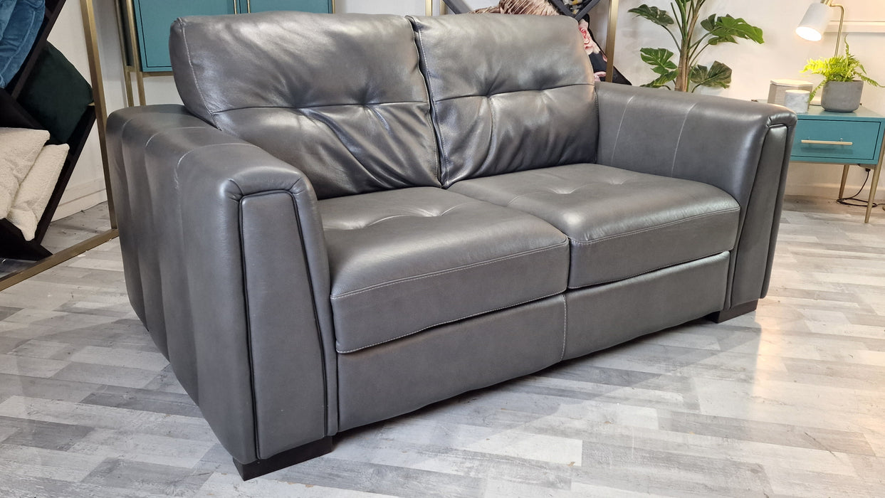 Maximo 2 Seater - Leather Sofa - Dakota Pewter