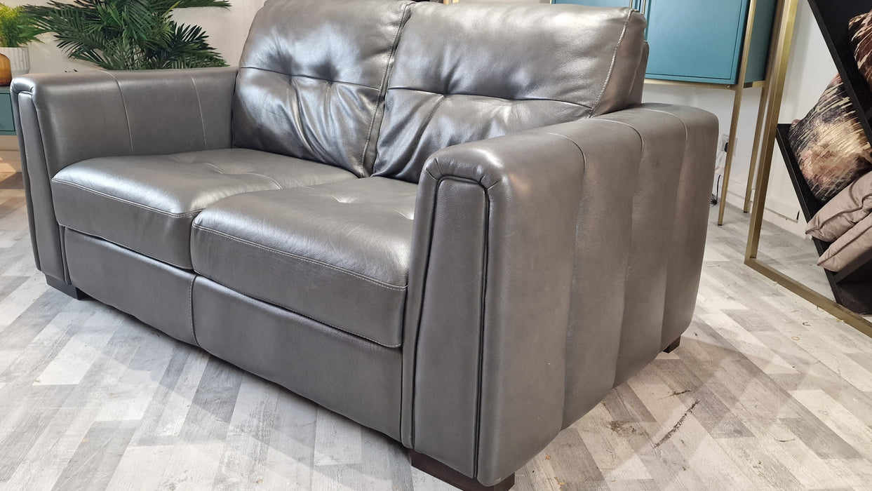 Maximo 2 Seater - Leather Sofa - Dakota Pewter