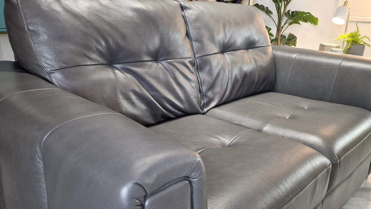 Maximo 2 Seater - Leather Sofa - Dakota Pewter