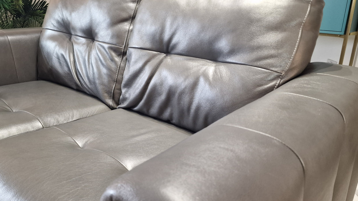 Maximo 2 Seater - Leather Sofa - Dakota Pewter