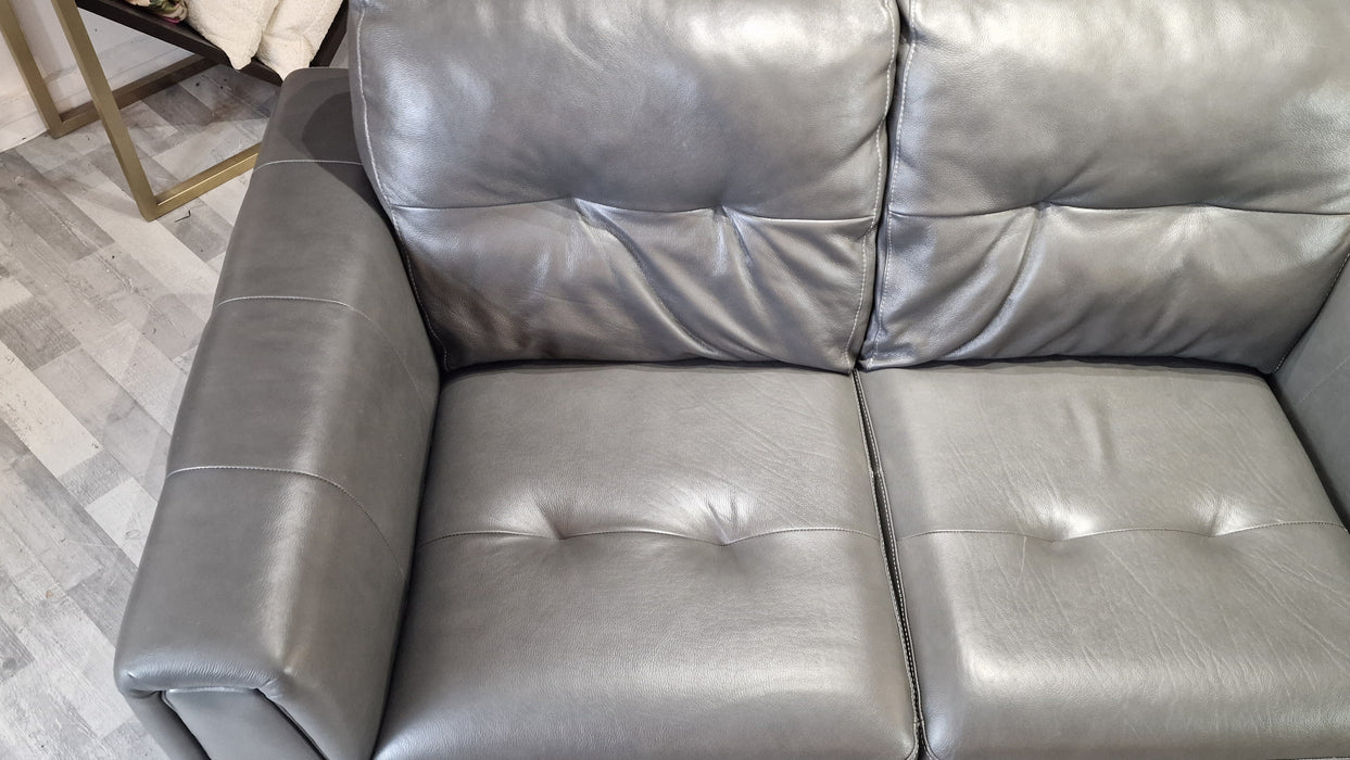 Maximo 2 Seater - Leather Sofa - Dakota Pewter