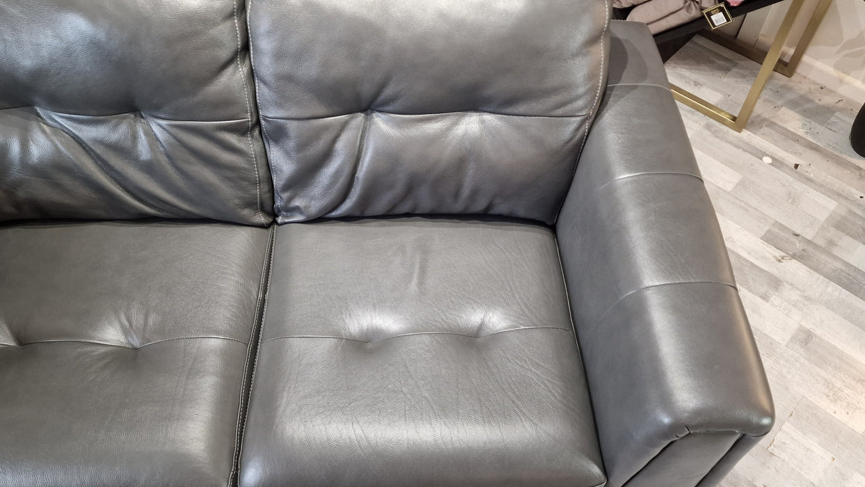 Maximo 2 Seater - Leather Sofa - Dakota Pewter