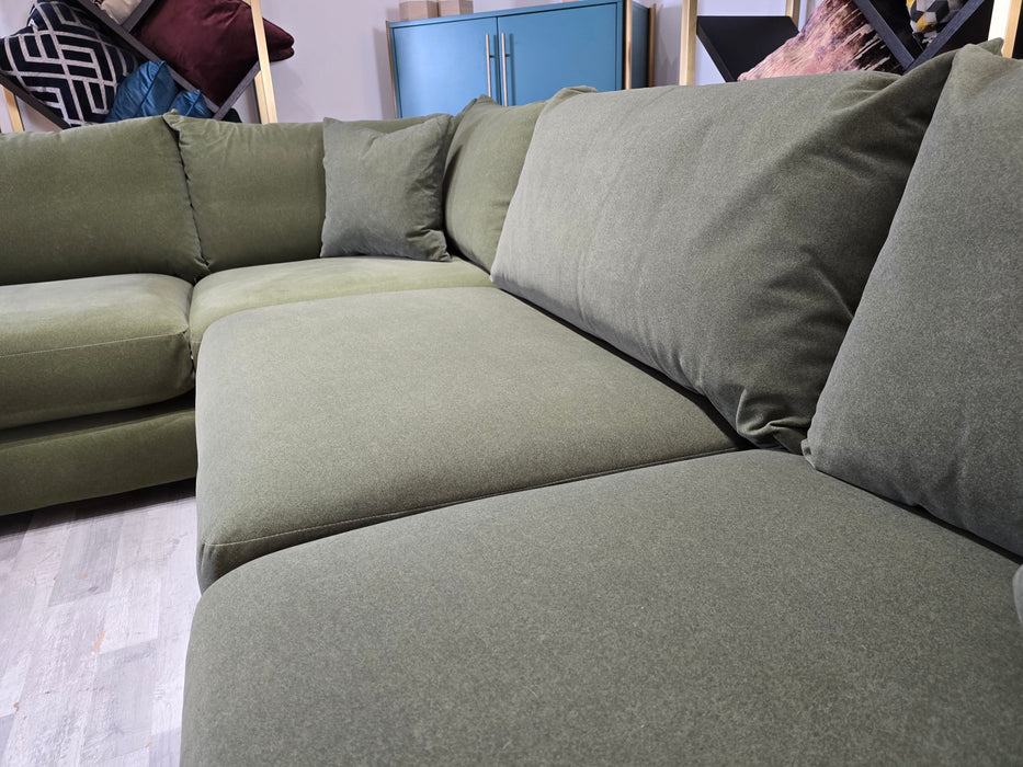 Tallulah 1 Terminal Corner 3 - Fabric Sofa - Nordic Moss All Over