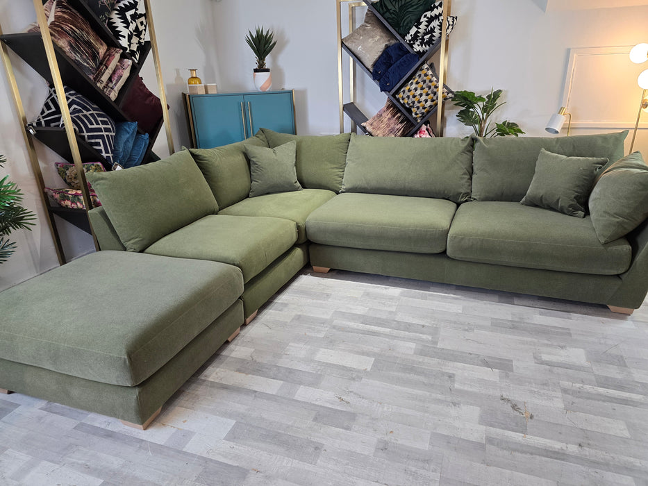 Tallulah 1 Terminal Corner 3 - Fabric Sofa - Nordic Moss All Over