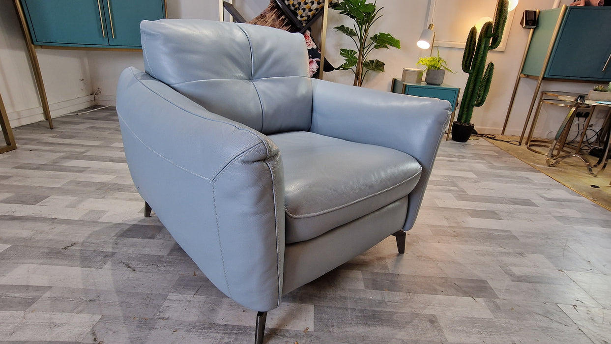 Mimi 1 Seater - Leather Chair - Le Mans Pearl Blue