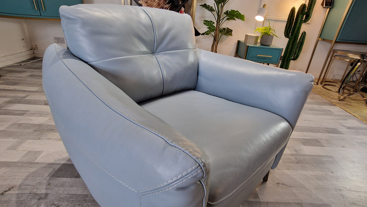 Mimi 1 Seater - Leather Chair - Le Mans Pearl Blue