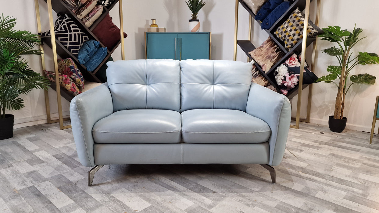 Mimi 2 Seater - Leather Sofa - Le Mans Pearl Blue