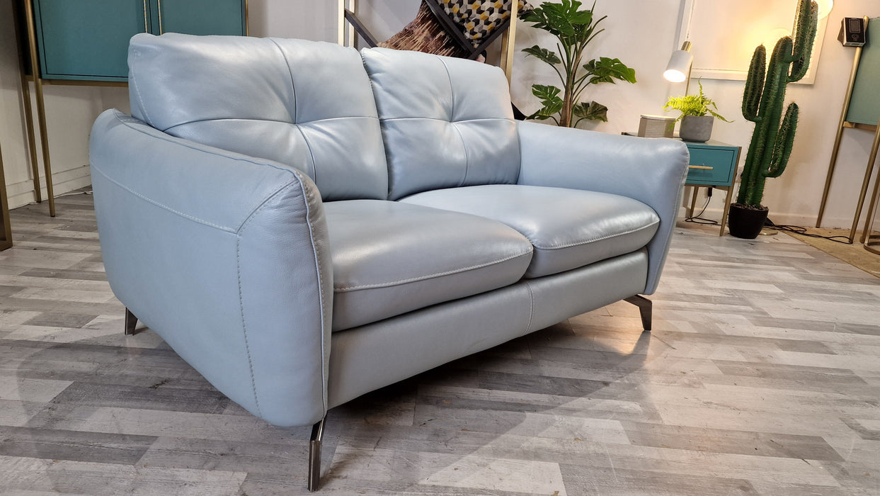 Mimi 2 Seater - Leather Sofa - Le Mans Pearl Blue