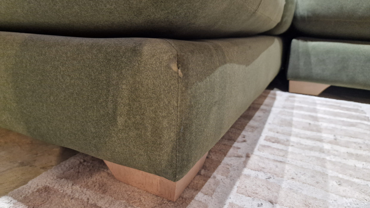 Tallulah 1 Terminal Corner 3 - Fabric Sofa - Nordic Moss All Over