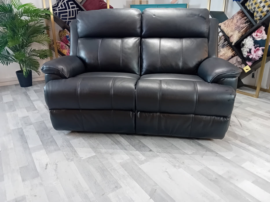 Gracy 2 Seater - Manual Recliner - Fabric Sofa -  Black