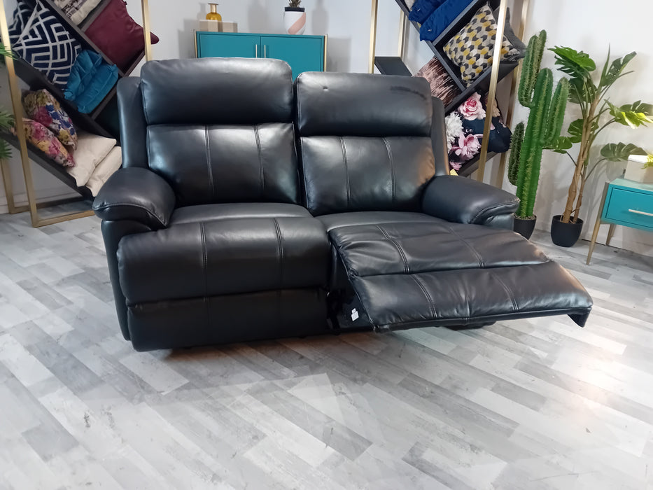 Gracy 2 Seater - Manual Recliner - Fabric Sofa -  Black