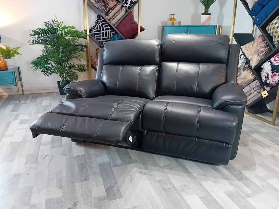 Gracy 2 Seater - Manual Recliner - Fabric Sofa -  Black