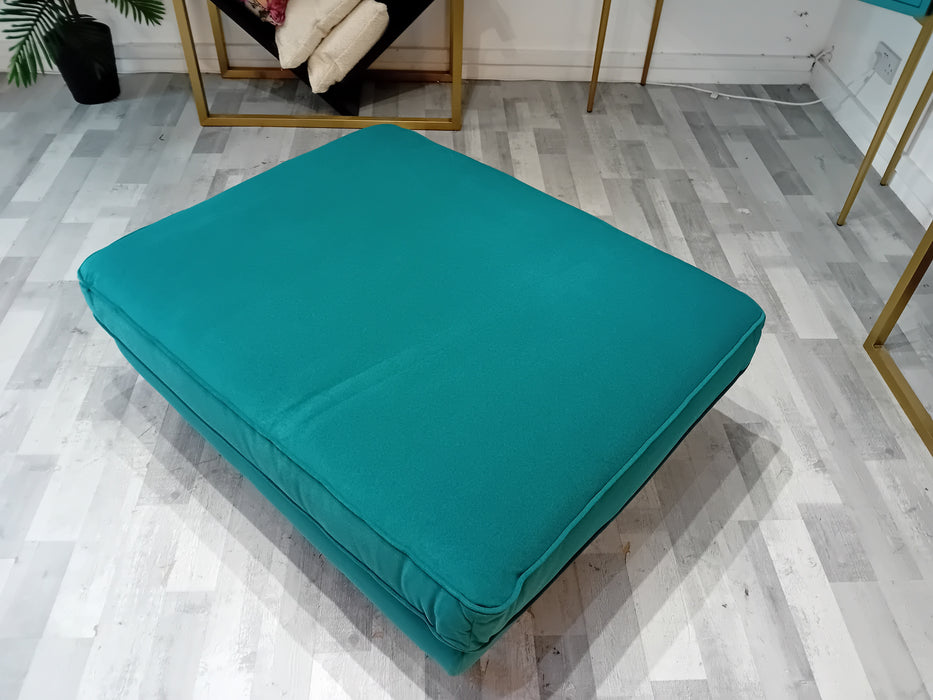 Cricket Combi Footstool - Fabric -  Nordic Teal All Over