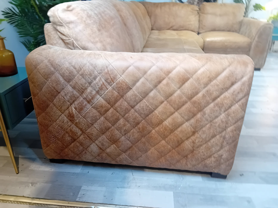 Mazzini 3 Corner 1 - Leather Sofa - Utah Tan