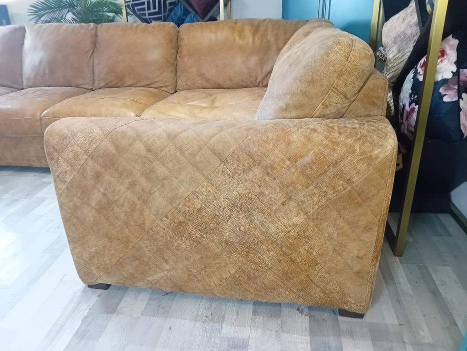 Mazzini 3 Corner 1 - Leather Sofa - Utah Tan