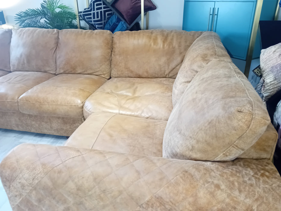 Mazzini 3 Corner 1 - Leather Sofa - Utah Tan