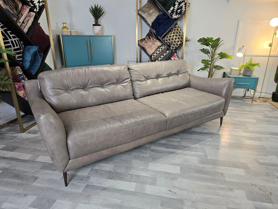 Cordelia 4 Seater - Leather Sofa - Dakota Grey