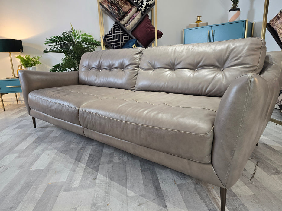 Cordelia 4 Seater - Leather Sofa - Dakota Grey