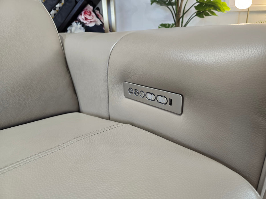 Kingsbridge 2.5 Seater + Console - Trusty Embossed Leather Stone