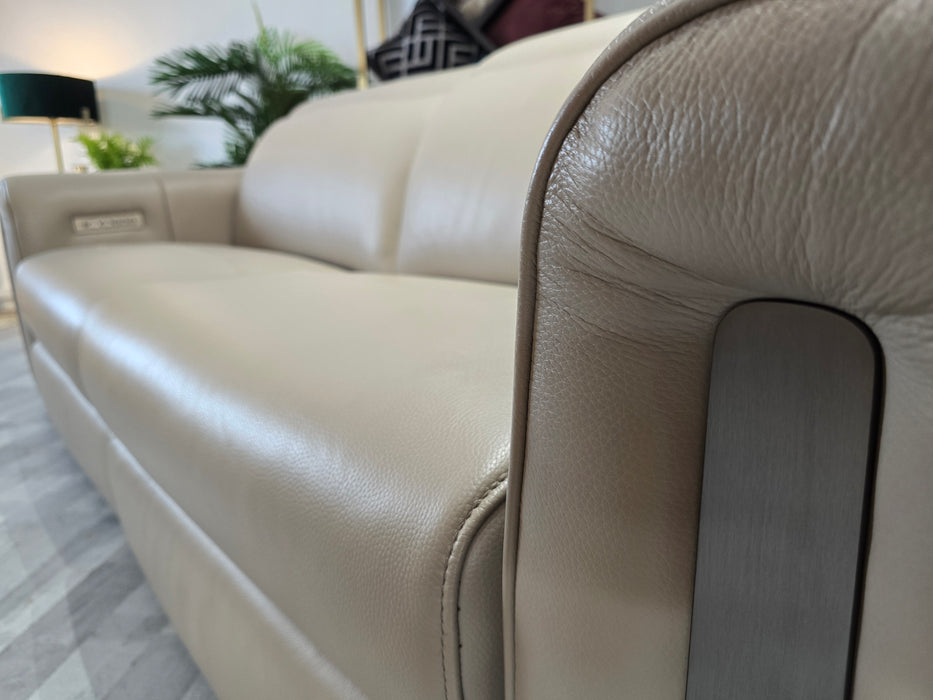 Kingsbridge 2.5 Seater + Console - Trusty Embossed Leather Stone