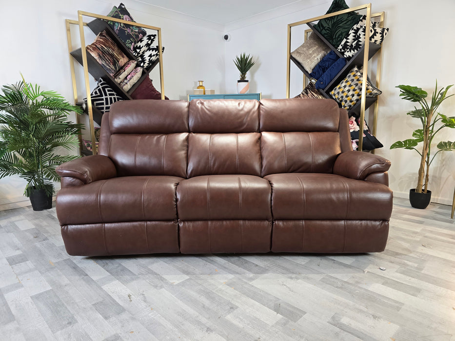 Gracy 3 Seater - Leather Sofa - Expresso