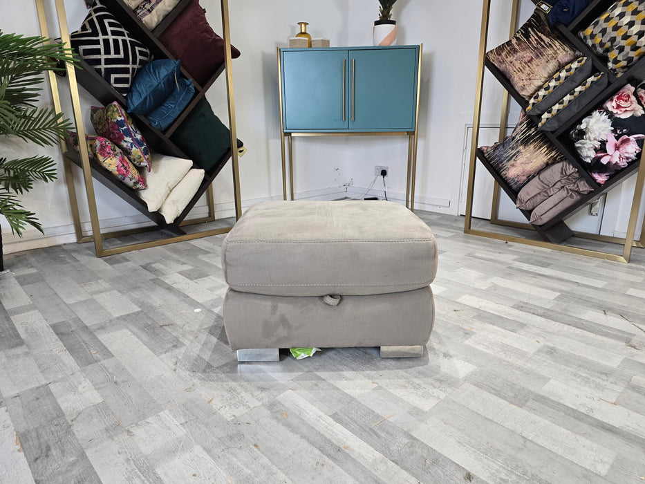 Laurence Storage Footstool - Fabric - Toronto Charcoal