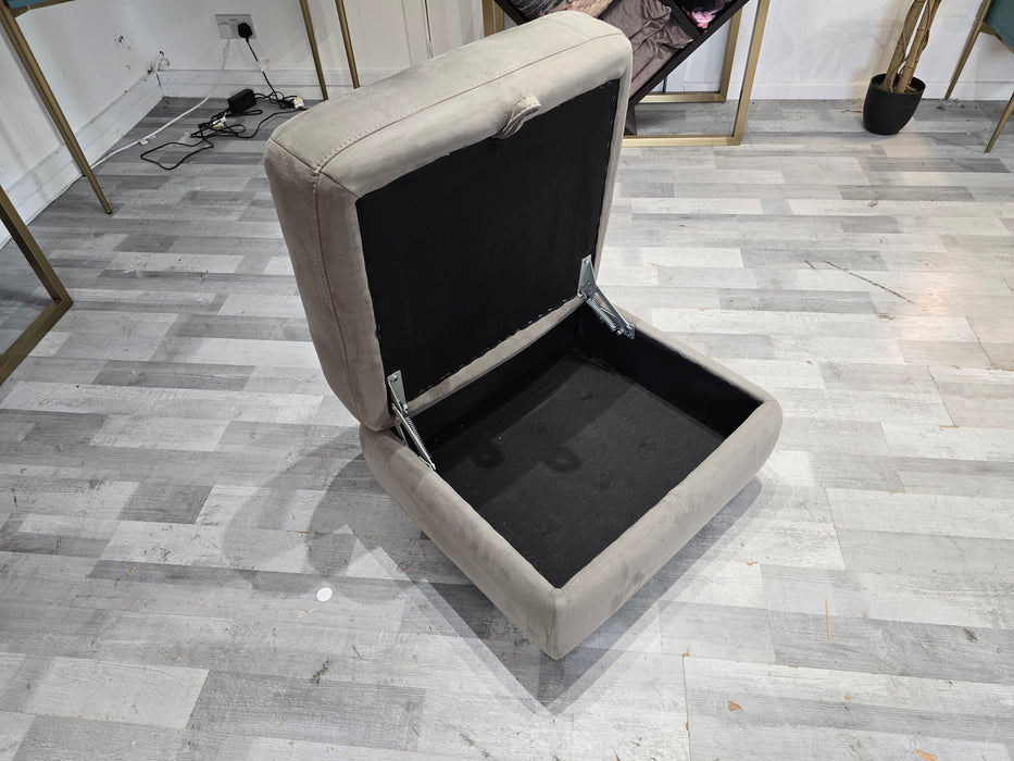 Laurence Storage Footstool - Fabric - Toronto Charcoal