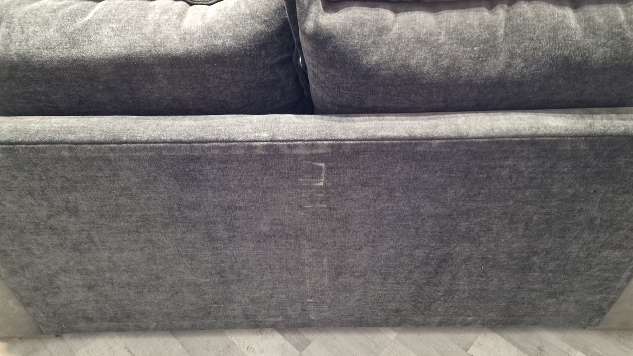 Artisan 2 Seater - Leather/Fabric Sofa - Charcoal/Aston Chenille Anthracite Mix