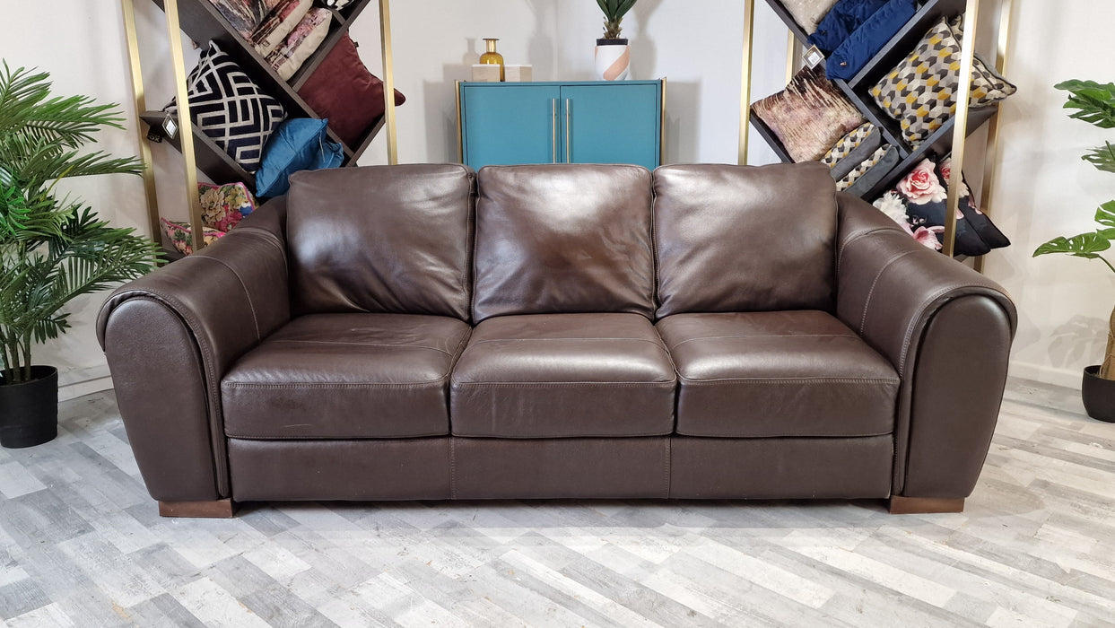 Galleria 3 Seater - Leather Sofa - Dakota Mahogany