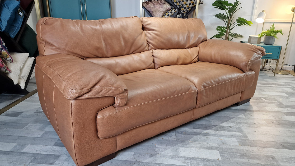 Santino 2 Seater - Leather Sofa - Apollo Tan