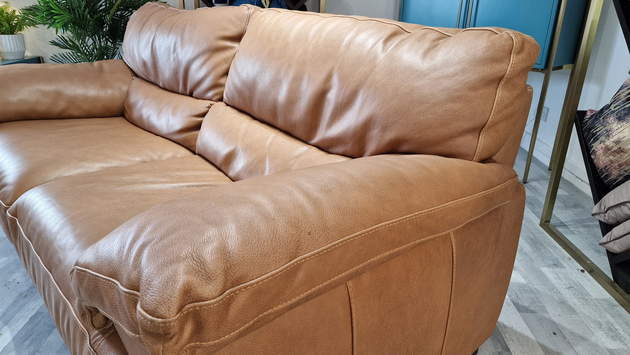 Santino 2 Seater - Leather Sofa - Apollo Tan