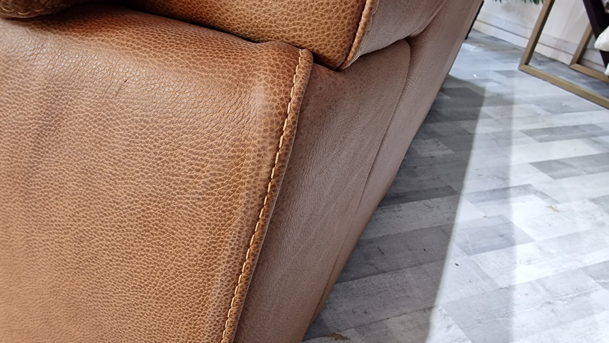 Santino 2 Seater - Leather Sofa - Apollo Tan