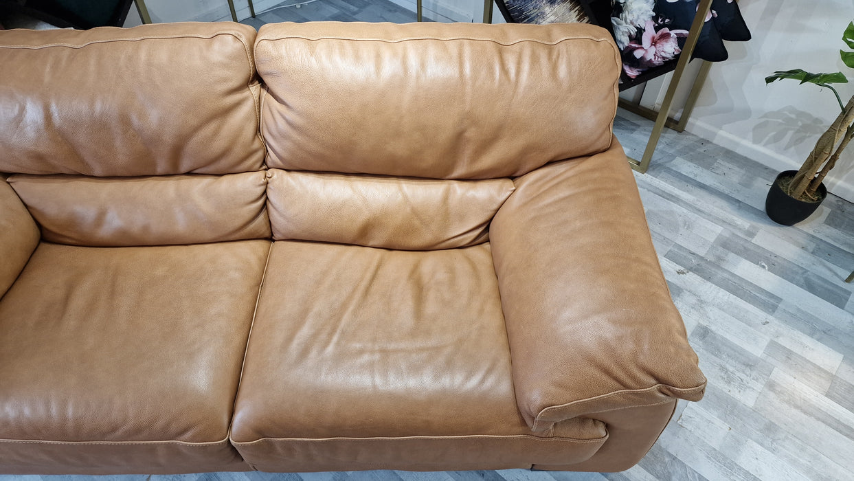 Santino 2 Seater - Leather Sofa - Apollo Tan