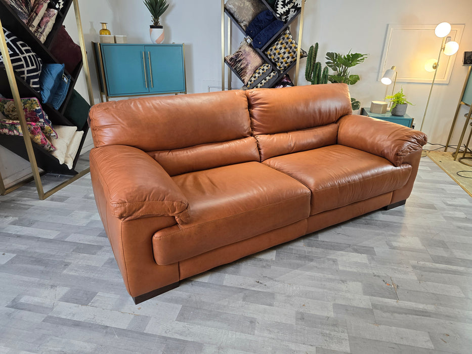 Santino 3 Seater - Leather Sofa - Indiana Tan