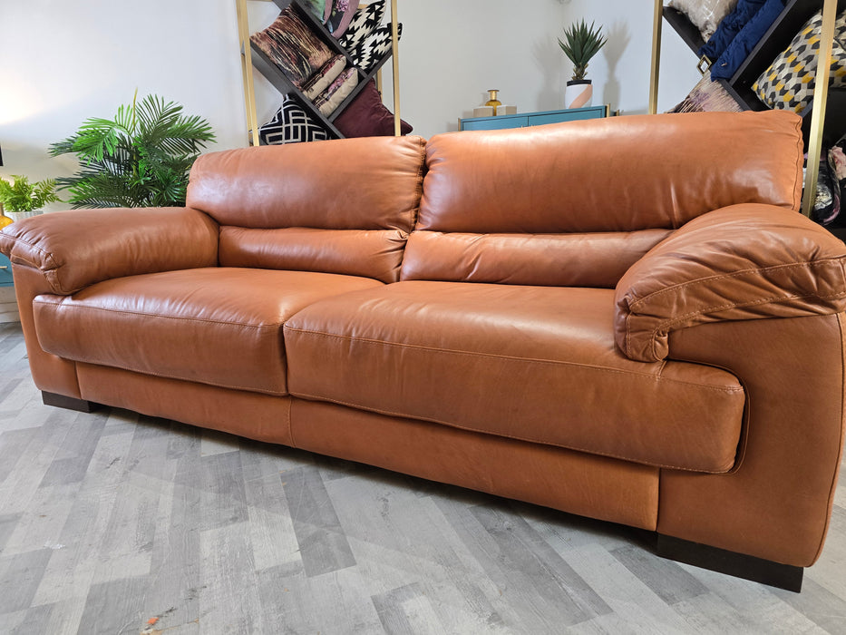 Santino 3 Seater - Leather Sofa - Indiana Tan