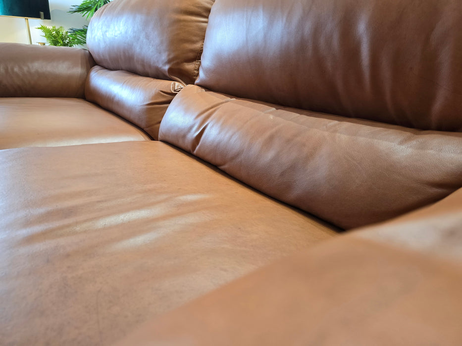 Santino 3 Seater - Leather Sofa - Indiana Tan