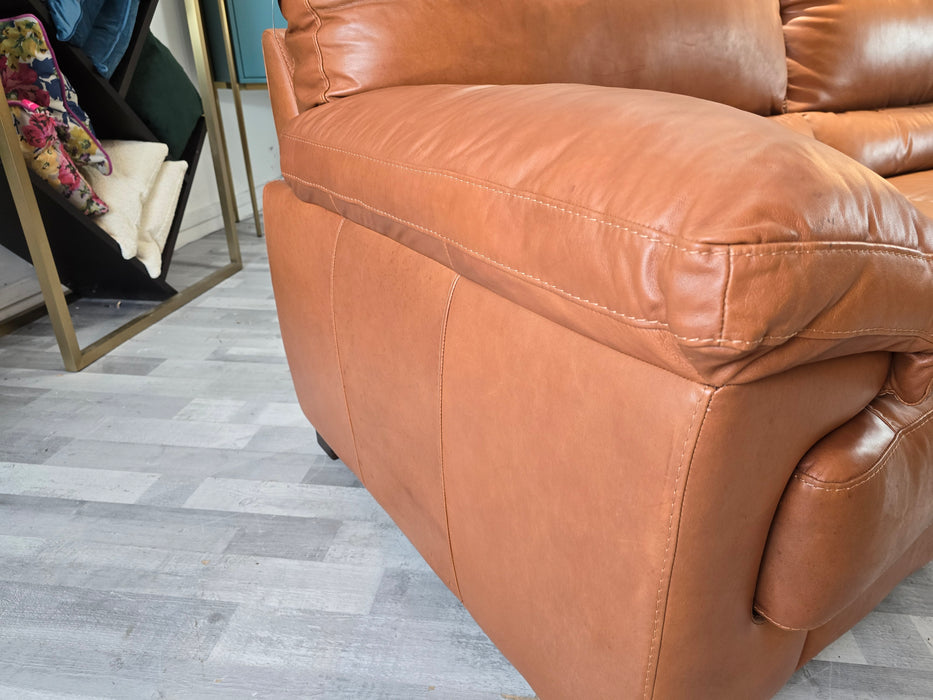 Santino 3 Seater - Leather Sofa - Indiana Tan