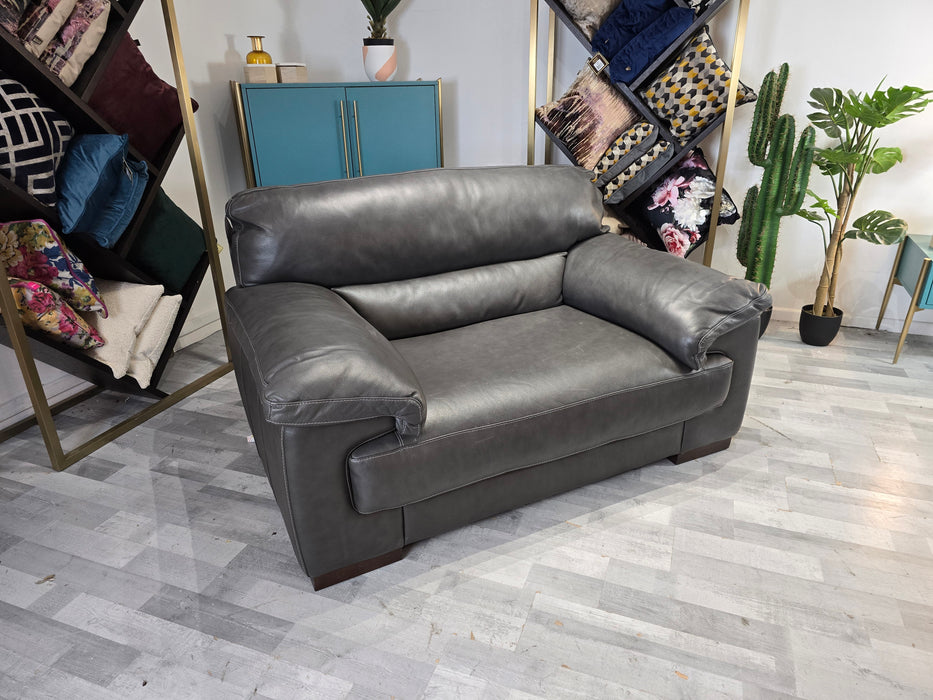 Santino - Leather Chair - Caruso Slate