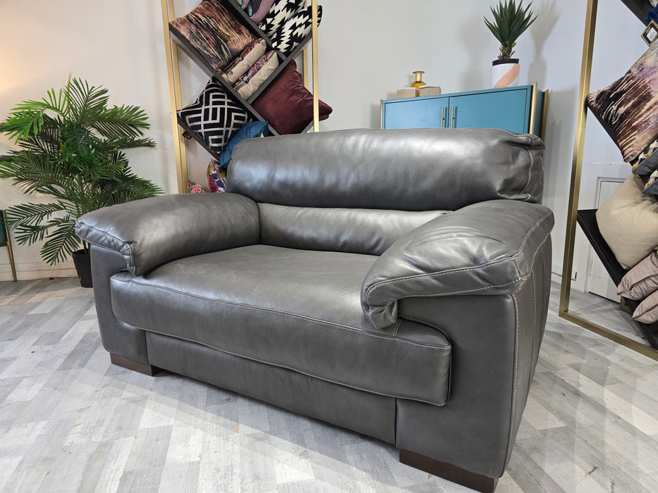 Santino - Leather Chair - Caruso Slate