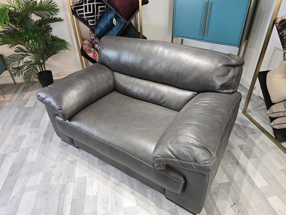 Santino - Leather Chair - Caruso Slate